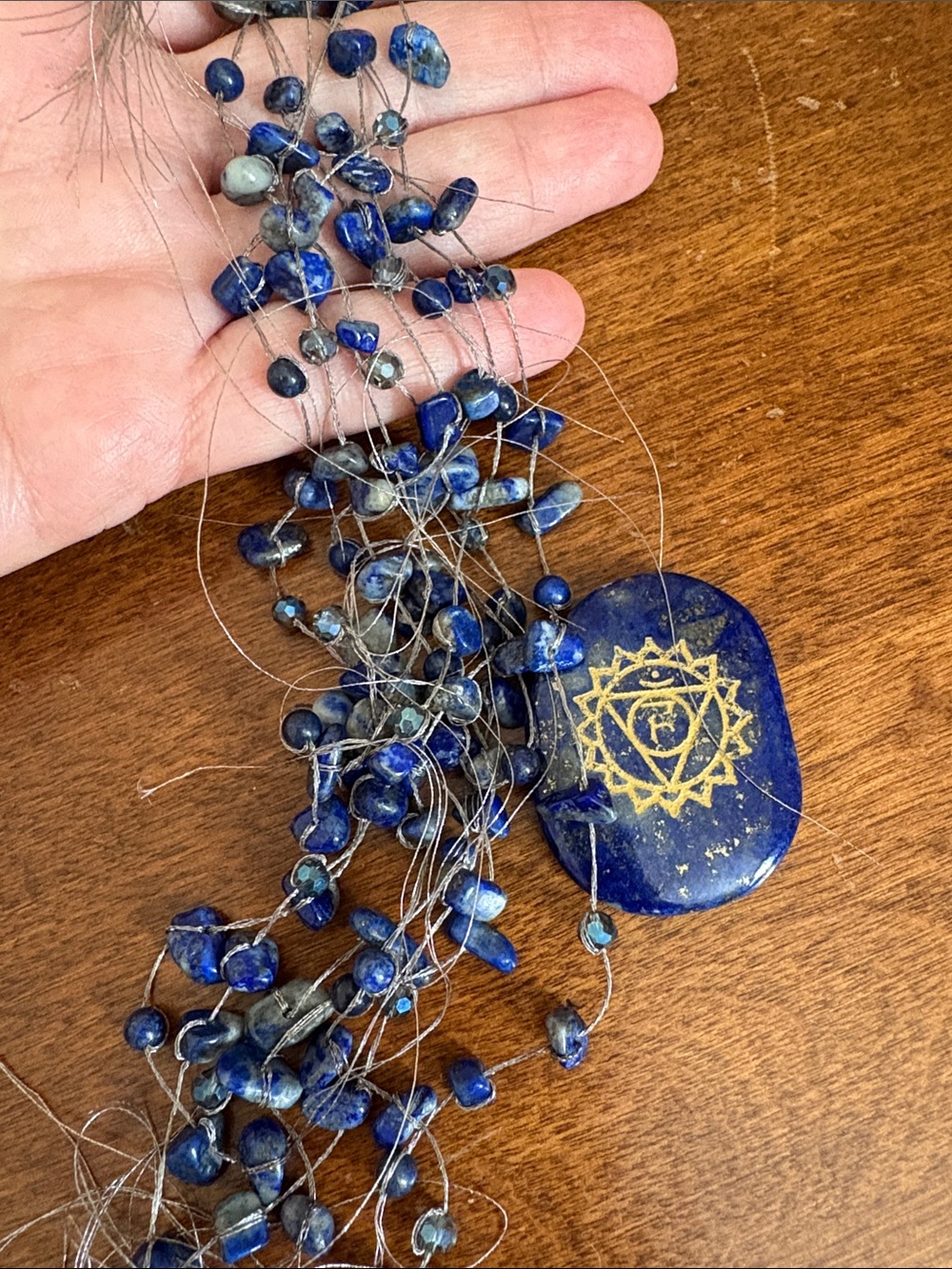 Natural Lapis Lazuli Bead Necklace - Deep Blue  Jewelry